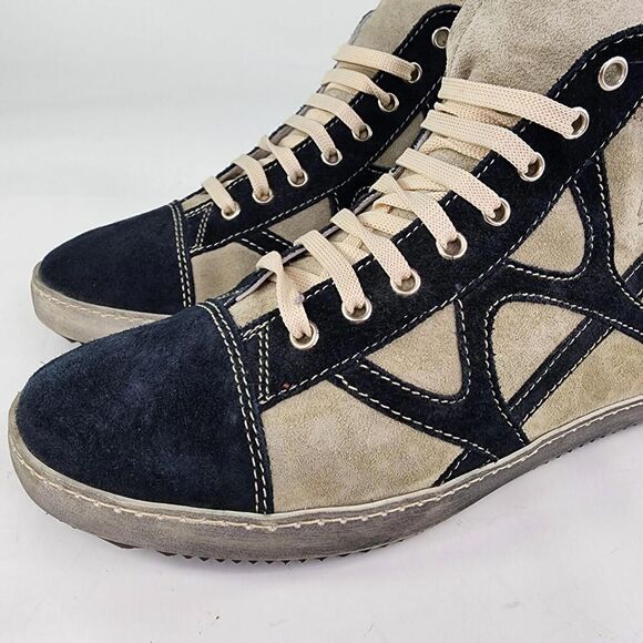 Fontanina Oliberte Hi-top Sneakers US 9 Gray/black Suede Lace-Up Ankle Boot Shoe - Picture 7 of 15